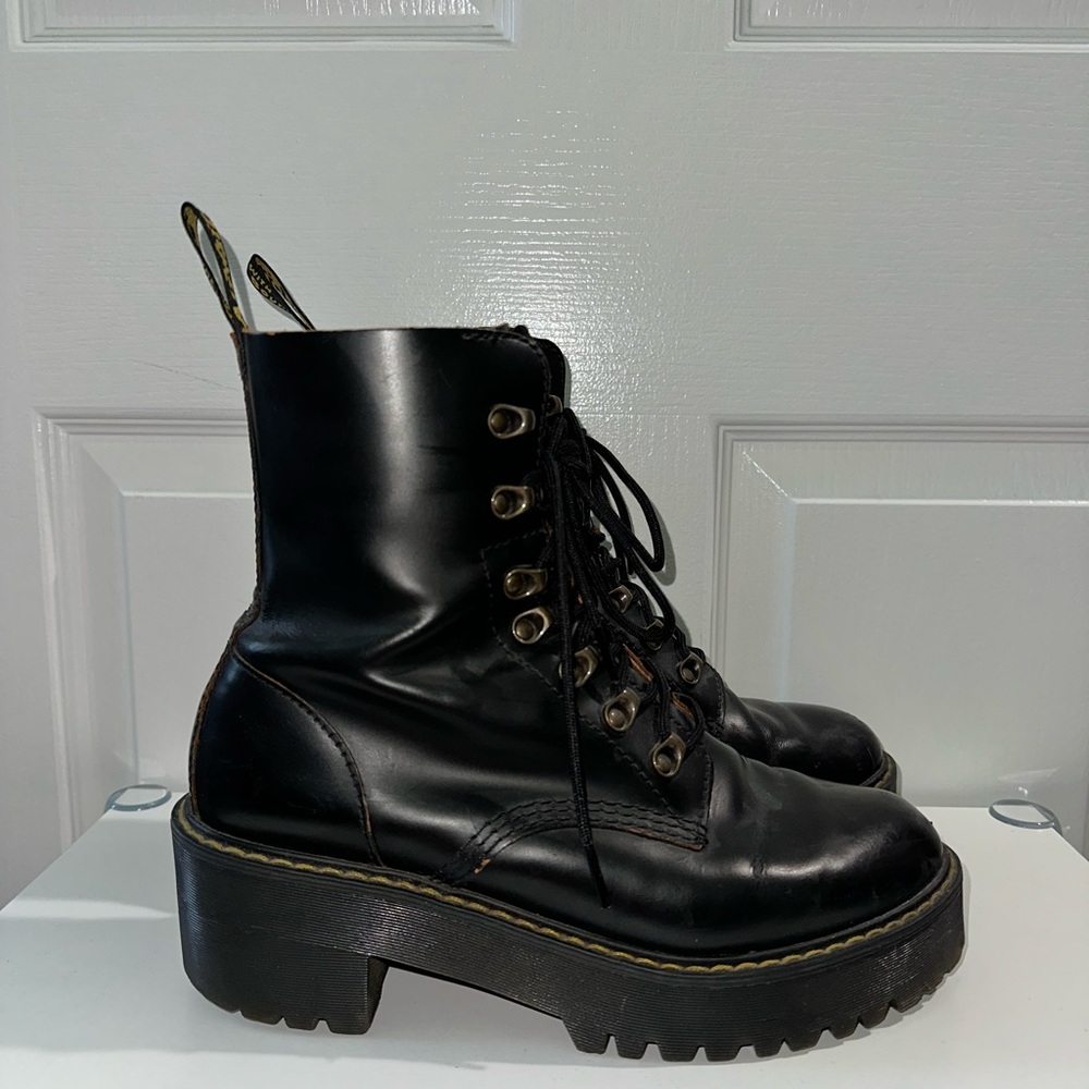 Dr. Martens Black Leona Boots - Picture 2 of 3